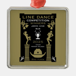 American Line Dancing Competition Metal Ornament