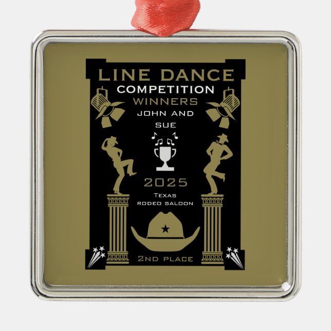 American Line Dancing Competition Metal Ornament (Front)