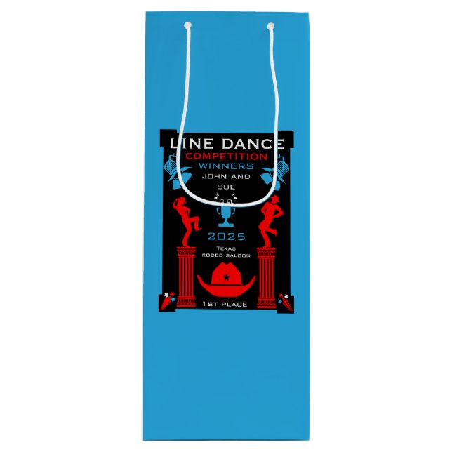 American Line Dancing Competition Wine Gift Bag (Front)