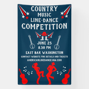 American Line Dancing Festival And Party Banner