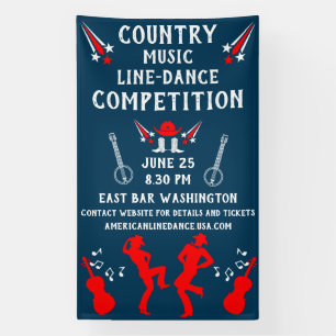 American Line Dancing Festival And Party Banner