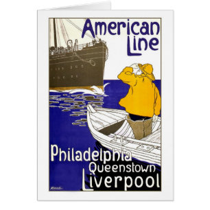 AMERICAN LINE - Vintage Travel Poster Design