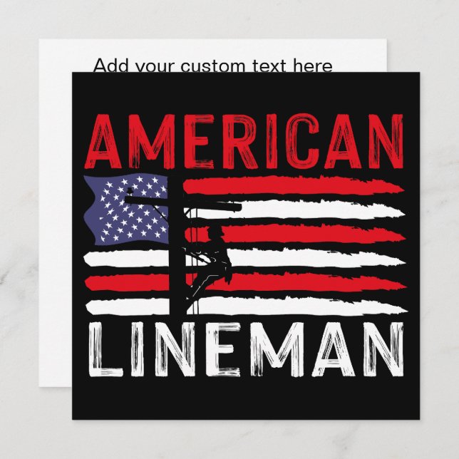 American Lineman Electric Cable Patriotic USA Flag (Front/Back)