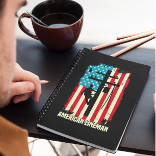 American Lineman Flag Electric Cable Notebook