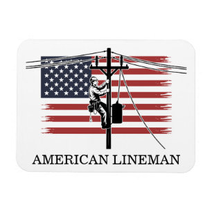 American Lineman Flag – Electrician & Utility Work Magnet