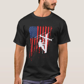 American Lineman Flag Shirt Cable Lineman Gift Hoo