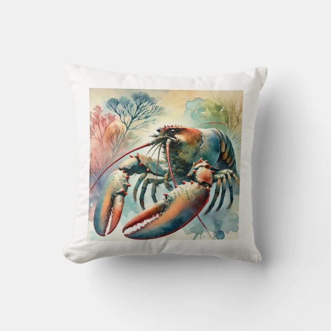 American lobster 251024AREF142 - Watercolor Cushion (Front)