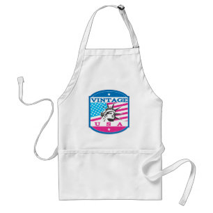 American logo travel poster standard apron