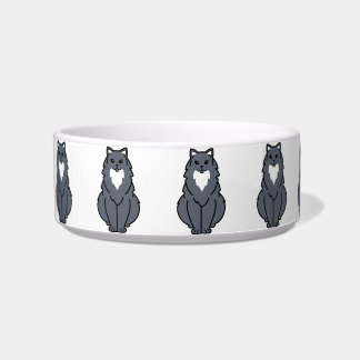 American Longhair Cat Cartoon Bowl