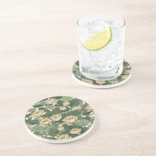 American Lotus flowers pattern Coaster