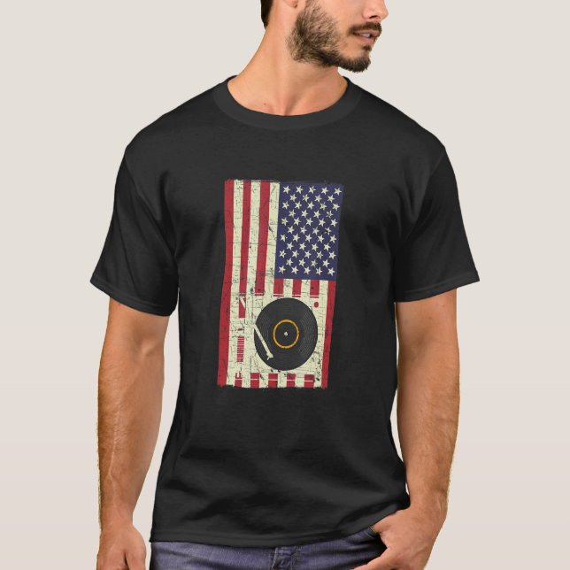 American LP Collector and Vinyl Record Collecting T-Shirt (Front)