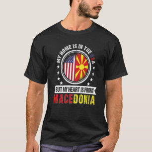 American Macedonian Flag Heart Macedonia American T-Shirt