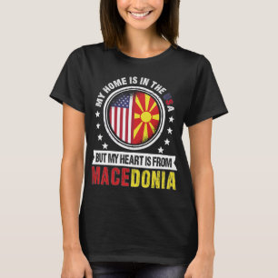 American Macedonian Flag Heart Macedonia Patriot T-Shirt