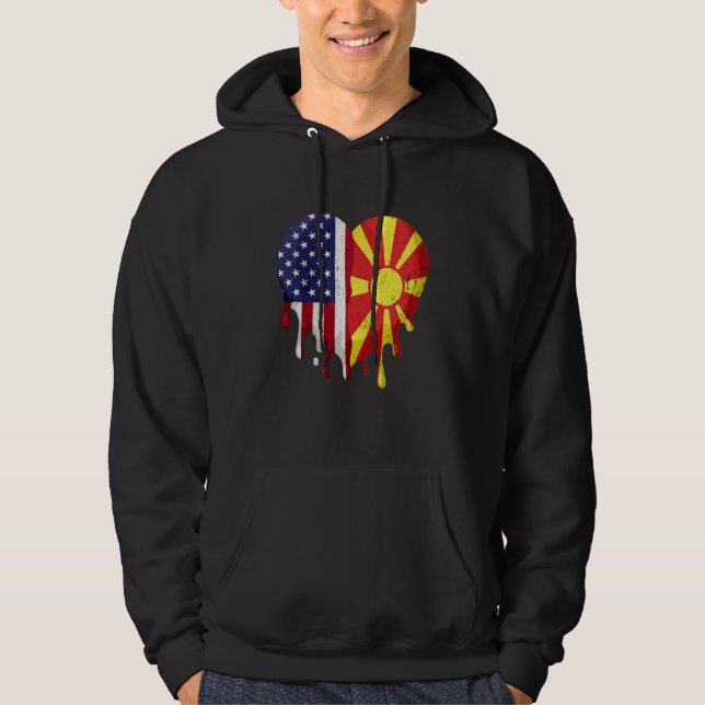 American Macedonian Heritage Month Macedonia Flag  Hoodie (Front)