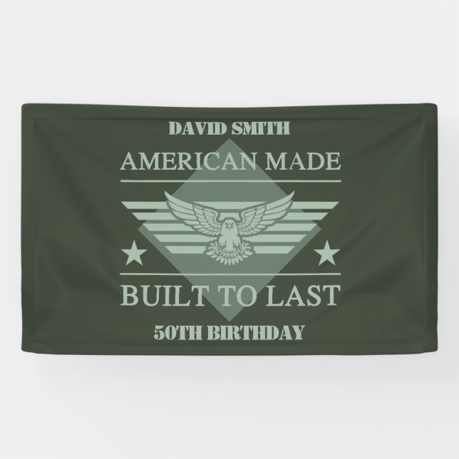 American Made 50th Birthday Banner (Horizontal)
