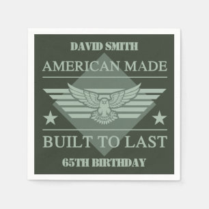 American Made 65th Birthday Napkin