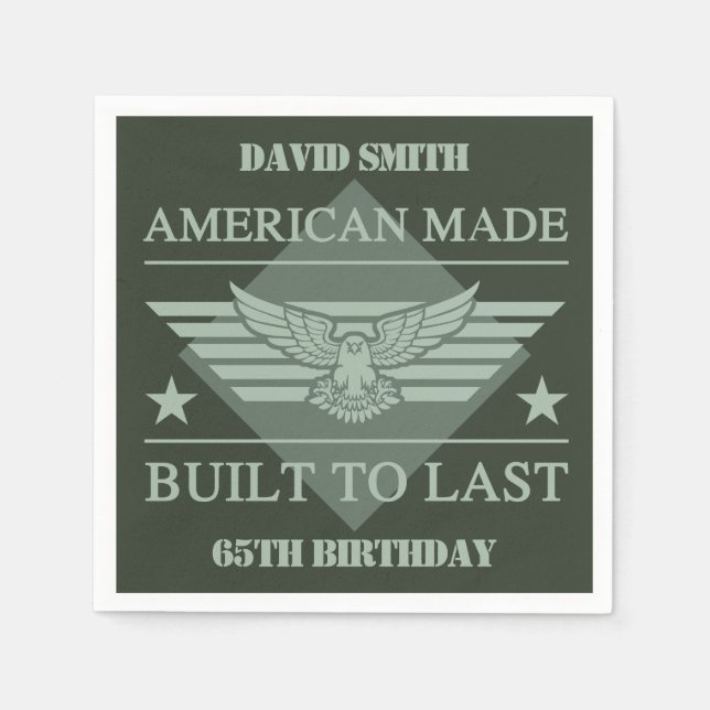 American Made 65th Birthday Napkin (Front)