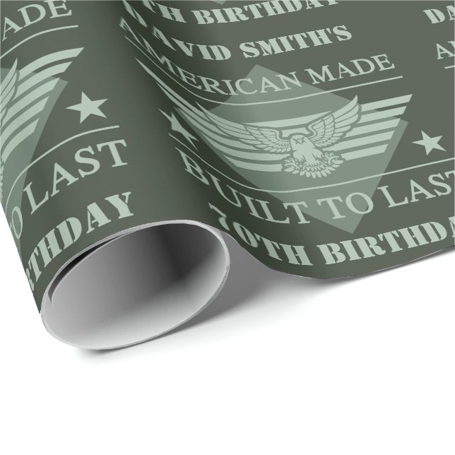 American Made 70th Birthday Wrapping Paper (Roll Corner)