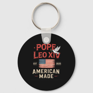 American Made First Pope Leo Xiv Christian Robert Key Ring