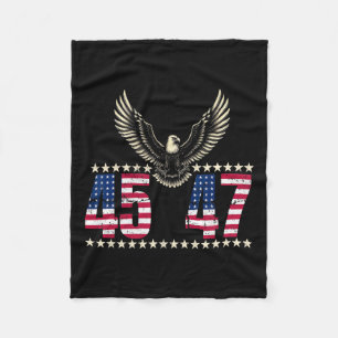 American Made Trump Merchandise Trump 45 47 Trump Fleece Blanket