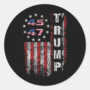 American Made Trump Store Merchandise Trump 45 47 Classic Round Sticker