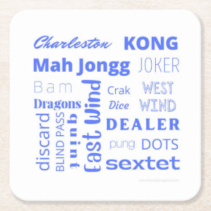 American Mah Jongg Coaster in Blue