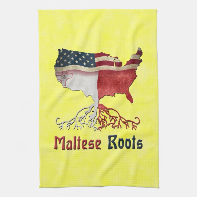 American Maltese Roots   Tea Towel (Vertical)