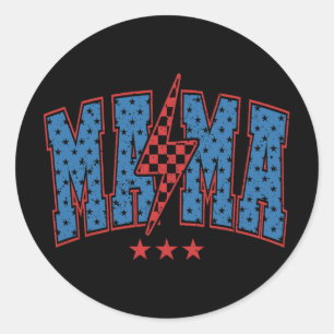 American Mama And Mini 4th Of July Classic Round Sticker