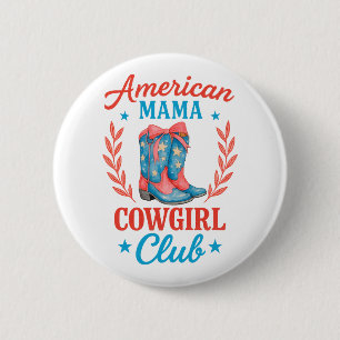 American Mama Cowgirl Club Boots 6 Cm Round Badge