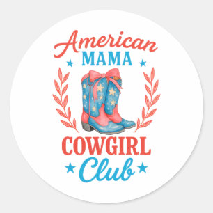 American Mama Cowgirl Club Boots Classic Round Sticker