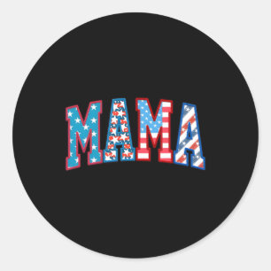 American Mama Happy 4th Of July Classic Round Sticker