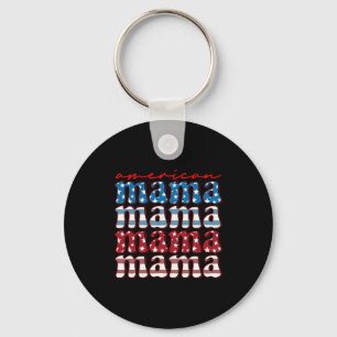 American mama matching family 4th of july american key ring