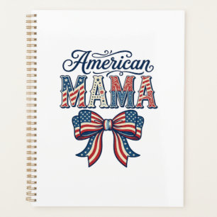 American Mama Patriotic Bow Vintage 4th of July Sh Planner