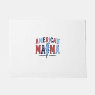 American Mama Patriotic Vintage Engraving Shirt De Doormat