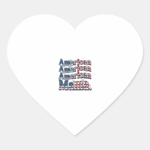 American Mama Patriotic Vintage Engraving Shirt De Heart Sticker