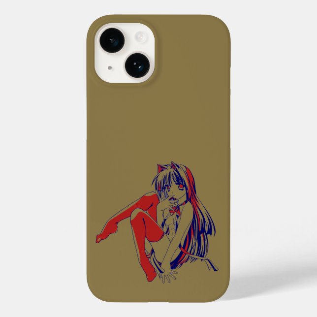 American Manga Neko Catgirl Kawaii Anime Case-Mate iPhone Case (Back)