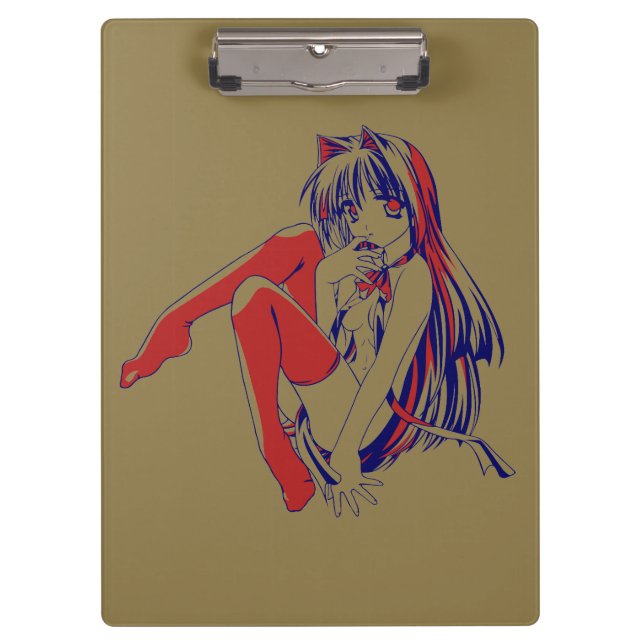 American Manga Neko Catgirl Kawaii Anime Clipboard (Front)