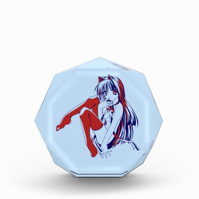 American Manga Neko Catgirl Kawaii Anime Photo Block (Front)