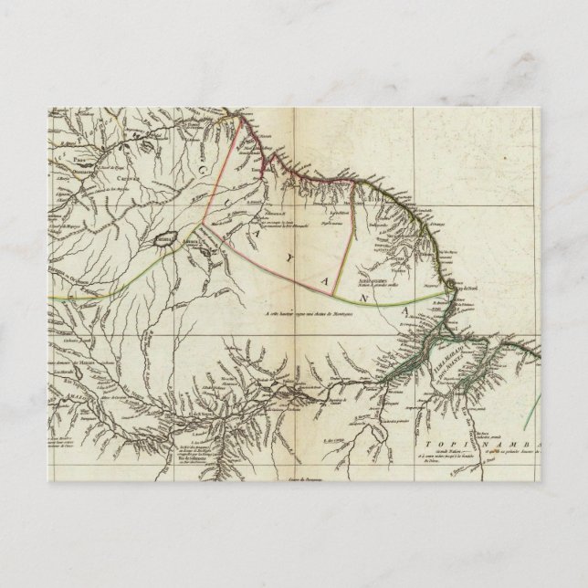 American Map Engraved Northern Section Postcard (Front)