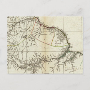 American Map Engraved Northern Section Postcard