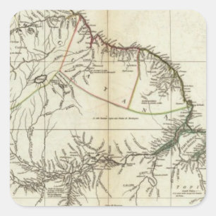 American Map Engraved Northern Section Square Sticker