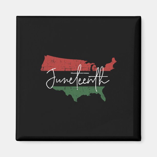 American Map With Pan African Flag For Juneteenth  Magnet (Front)