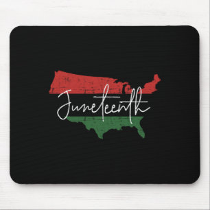 american map with pan african flag for juneteenth mouse pad