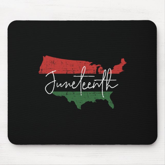 american map with pan african flag for juneteenth mouse pad (Front)