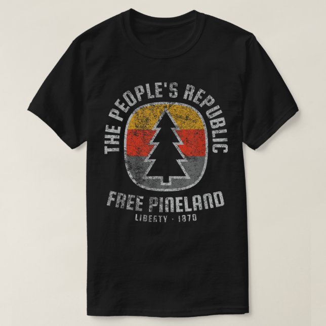American Marauder Free Pineland Camping Badge  T-Shirt (Design Front)
