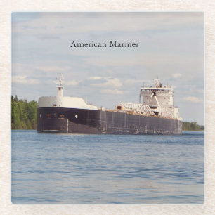 American Mariner glass coaster