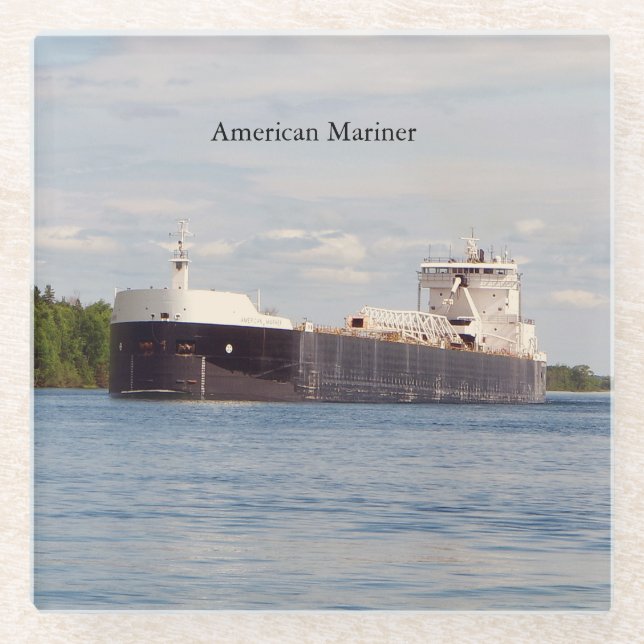American Mariner glass coaster (Front)