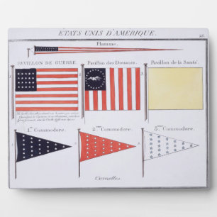 American Maritime Flags and Pennants, from a Frenc Plaque