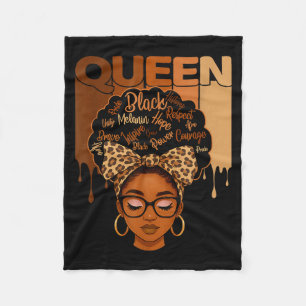 American Melanin History Queen Black African Smile Fleece Blanket