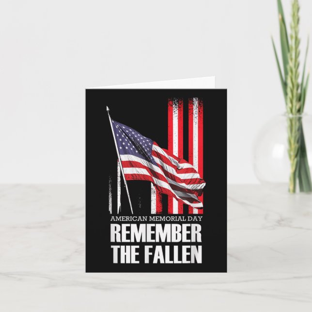 American Memorial Day Remember The Fallen Usa Flag Card (Front)